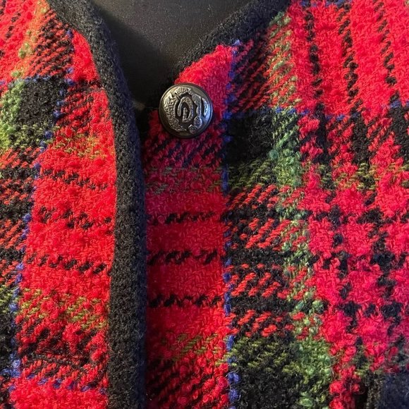 Vintage Emanuel Ungaro  Women's Wool Blend Plaid Blazer‎ - Picture 5 of 7